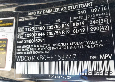 2017 Mercedes-Benz Glc 300 Coupe 4Matic z USA, uszkodzony, nr VIN WDC0J4KB0HF158747